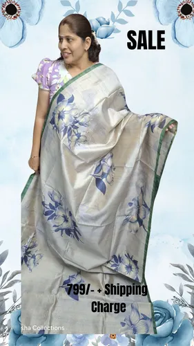 Flower Soft Semi Tussar Silk Saree 